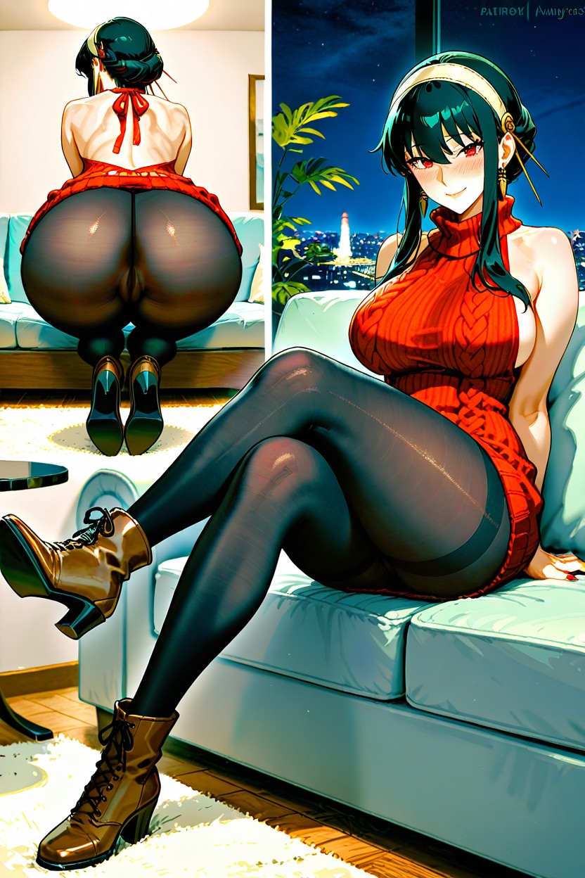 Arms Behind Back, Living Room, Lustful Hentai AI Porn