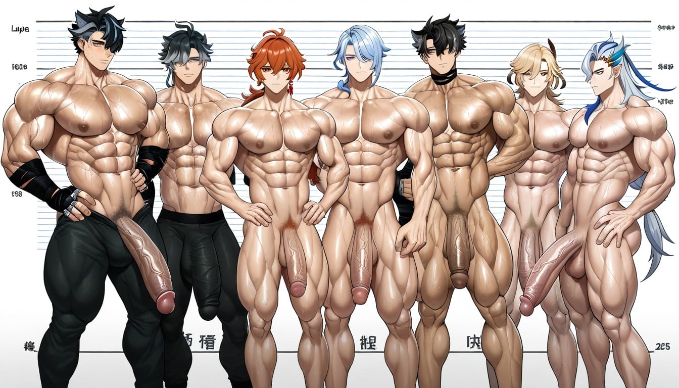 Oversized Muscles, Medical Files, Alhaitham From Genshin Impact AI Gay Porn