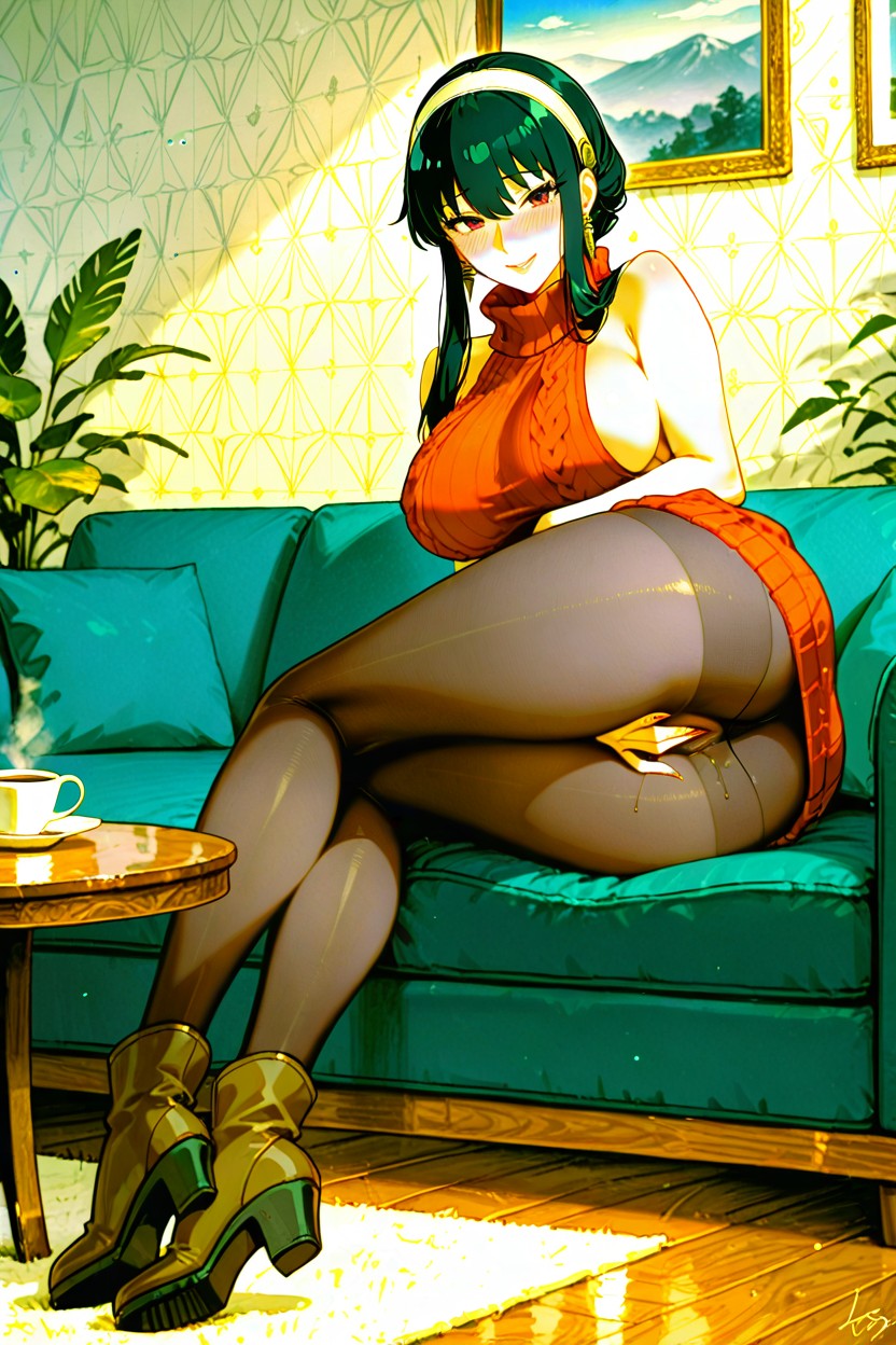 Grinning, Bangs, Mischievous Hentai AI Porn
