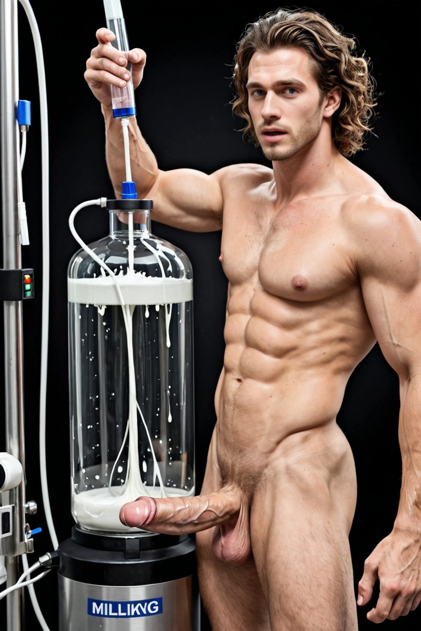 Blue Eyes, Medium Length, Curly AI Gay Porn