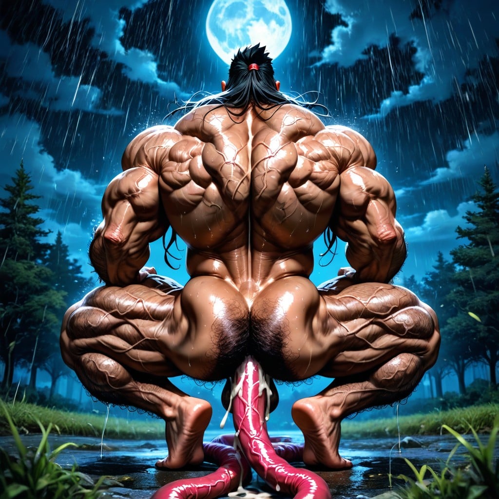 Detailed Muscles, On Tiptoes, Hyper Hairy Body AI Gay Porn