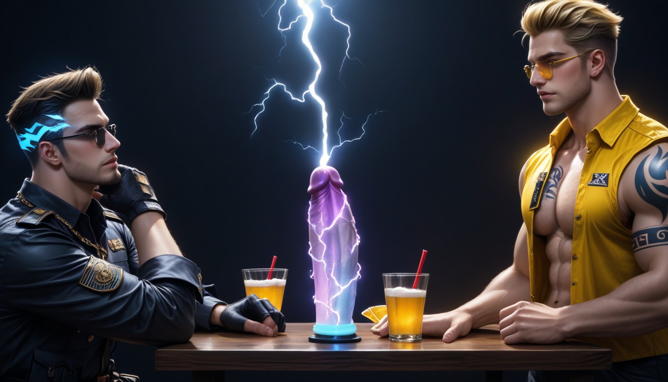 Simple Background, Rugged, Blushing AI Gay Porn