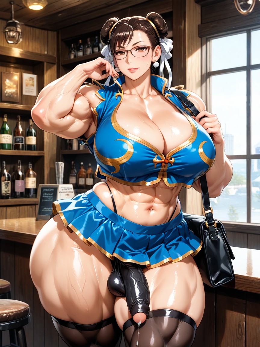 Glasses, Extremely Large Ass, Toned AI Gay Porn