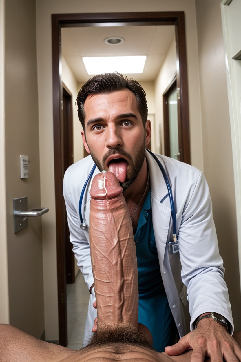 Veiny Cock, Wide Angle, Many People Around AI Gay Porn