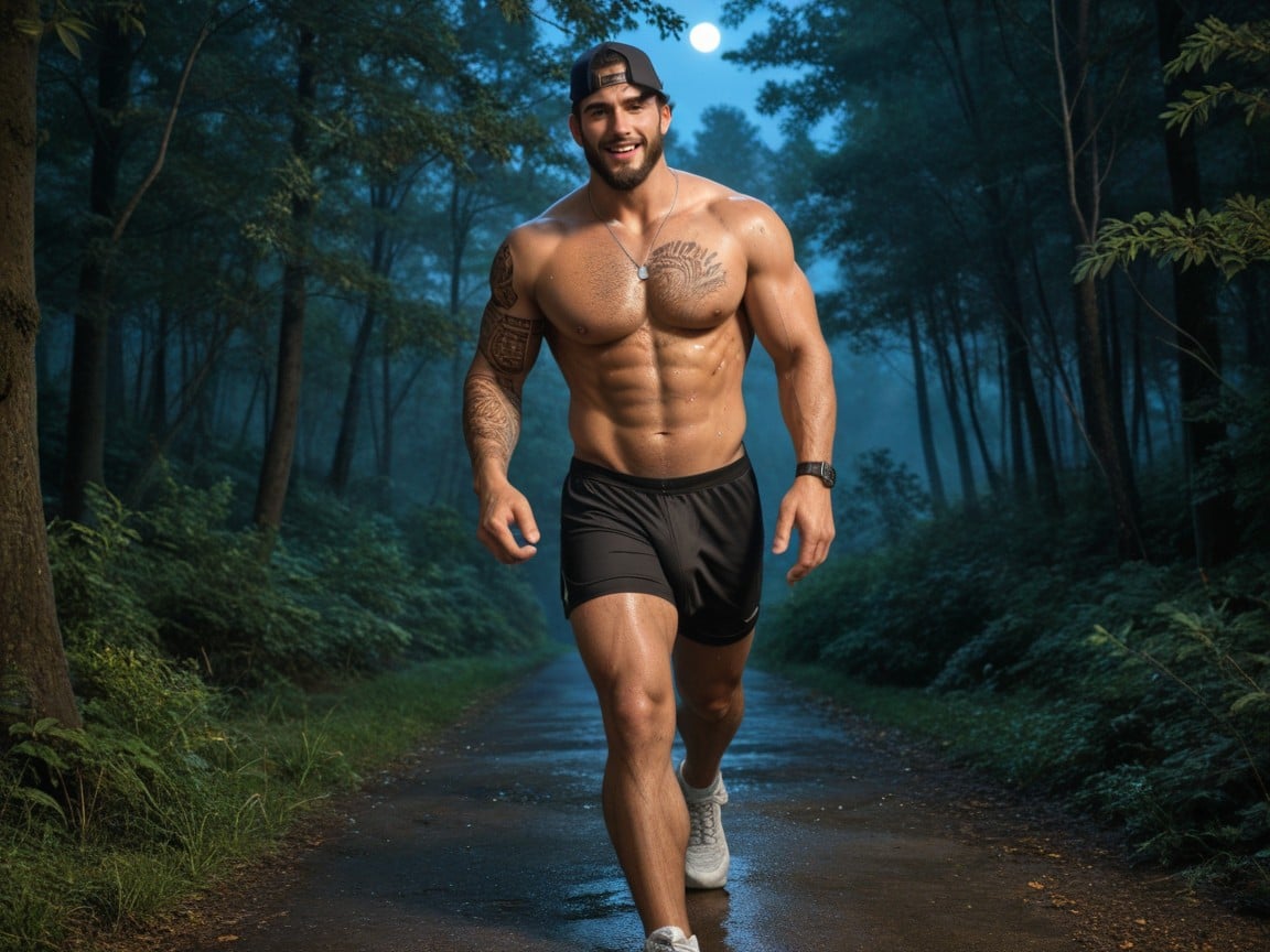 Sweaty, Wet, Smiling Mouth Open AI Gay Porn