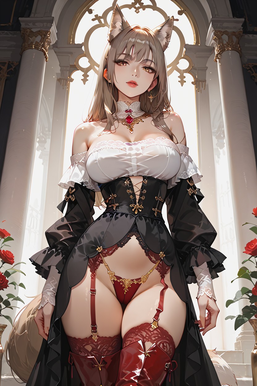 Empty Neck, Light Brown Hair, Show Shoulders AI Porn