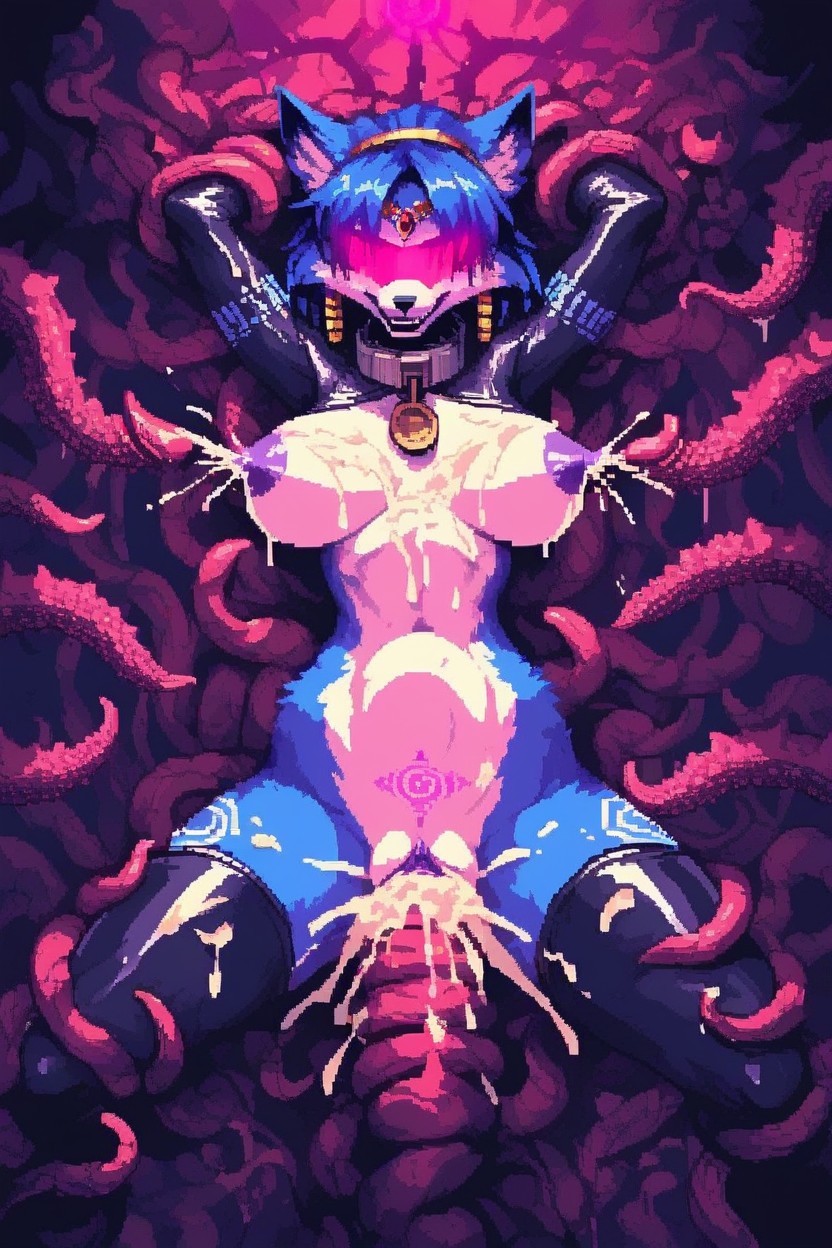 Evil Grin, Excessive Cum, Horns Furry AI Porn