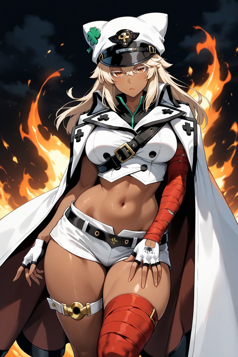 White Gloves, Collared Cape, Girl AI Porn
