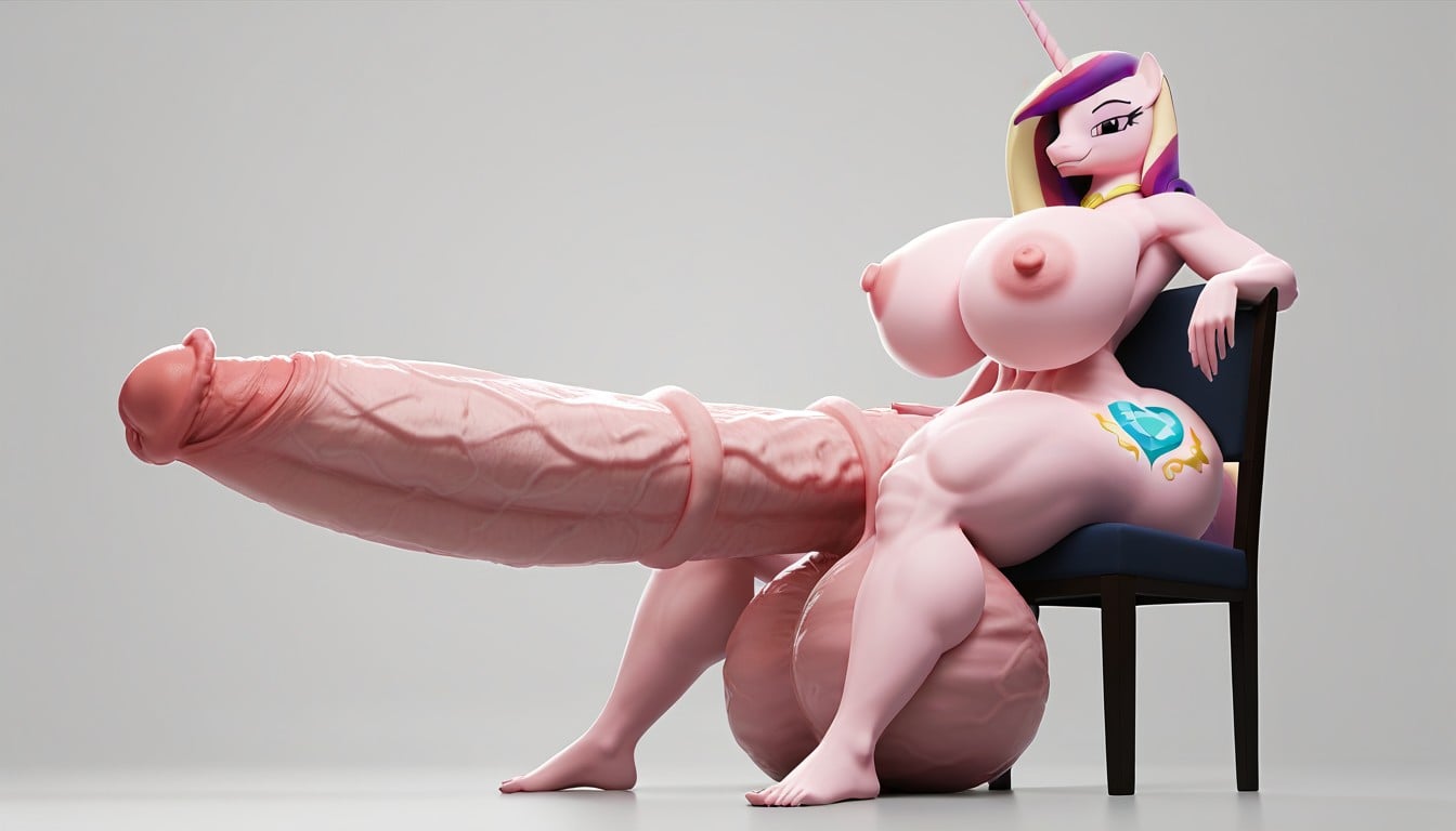 Pink Penis, Tall, Front View Furry AI Porn