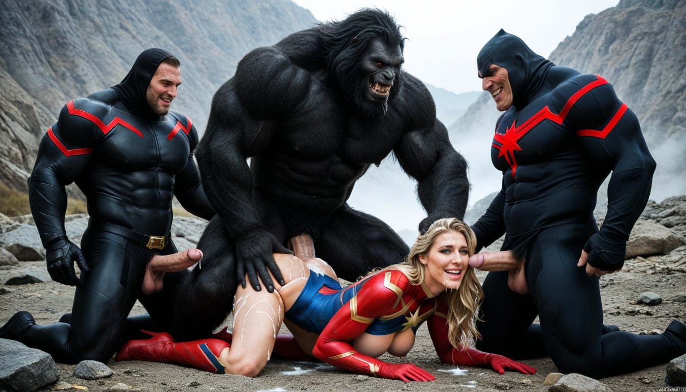 25+, Head Held Up By Beast, Torn Clothes Giant Beast Over Meters Tall AI Porn