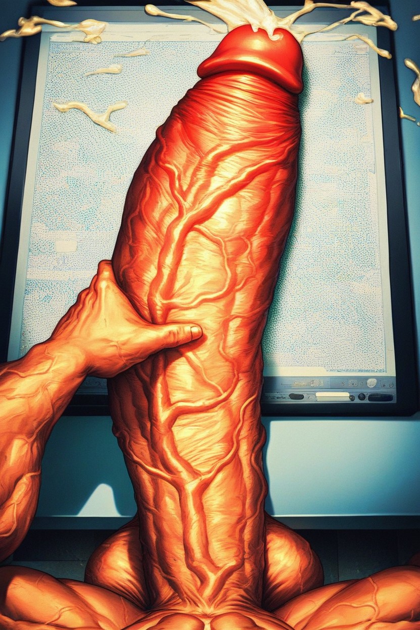 Balls Growth, Hyper Extreme Cock Thickness, Oversized Hyper Girthy Cock Hyper Colossal Cock Gigantic Hyper Cock AI Gay Porn