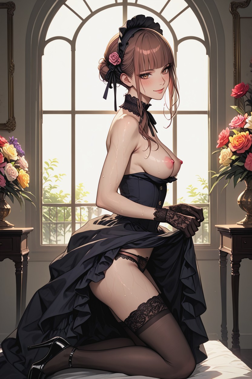 Victorian High Heels, Front View, Posing For Camera Hentai AI Porn
