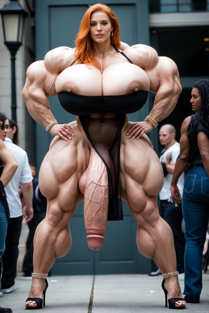 Nu, Full Body, Extremely Muscular Porno IA transsexuelle