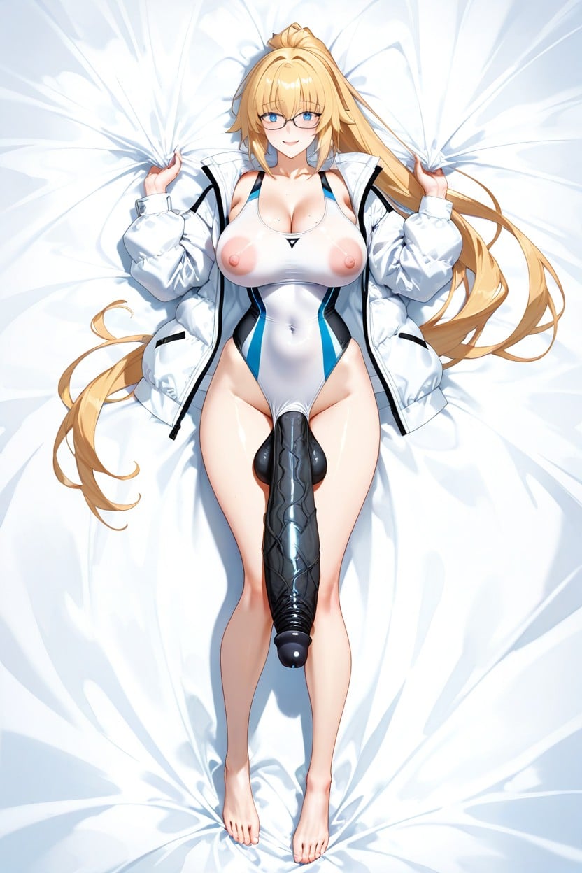 Futanari, Detailed Face, A White Jacket Hentai AI Porn