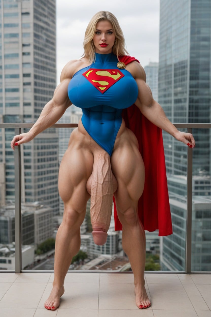 2 Personnes, Giant Dominant Goddess, Man Is Looking Up At Her And Extremely Oversized Monumental Flaccid Macro Penis Porno IA transsexuelle