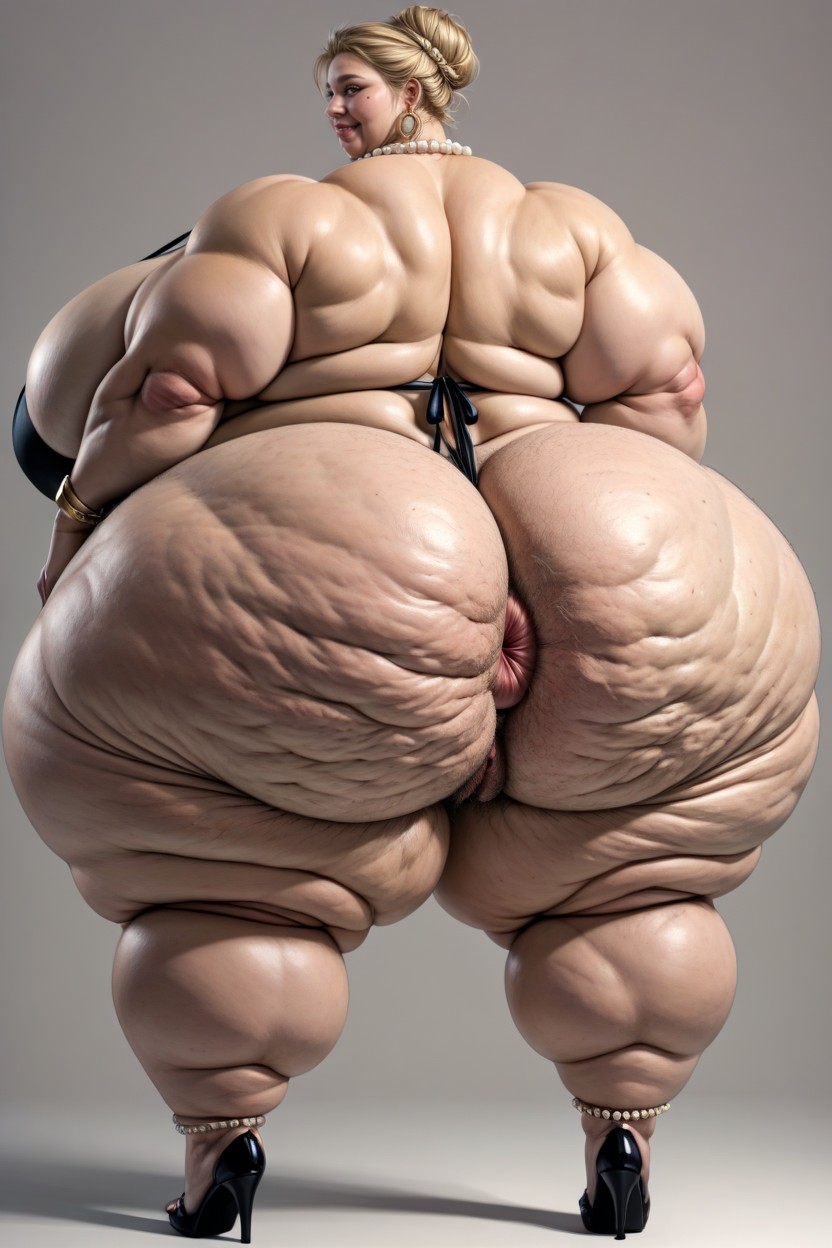 Morbidly Obese Ass, Bright Lighting, Enormous Massive Ass BBW AI Porn