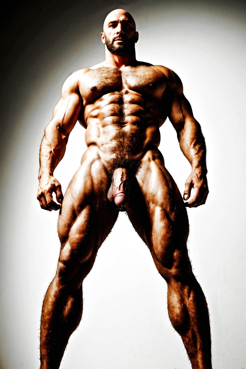 Low Angle, Standing Full Figure, Dark Facial Hair AI Gay Porn