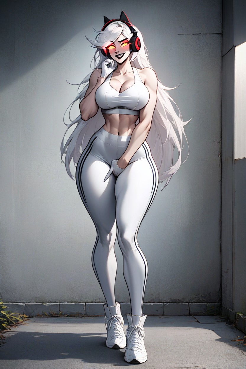 Sexy Hairstyle, Pale Skin, Looking Away Hentai AI Porn
