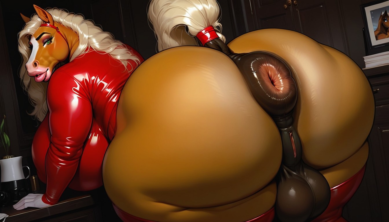Rear View, Giant Round Balls, Waist Shot Furry AI Porn