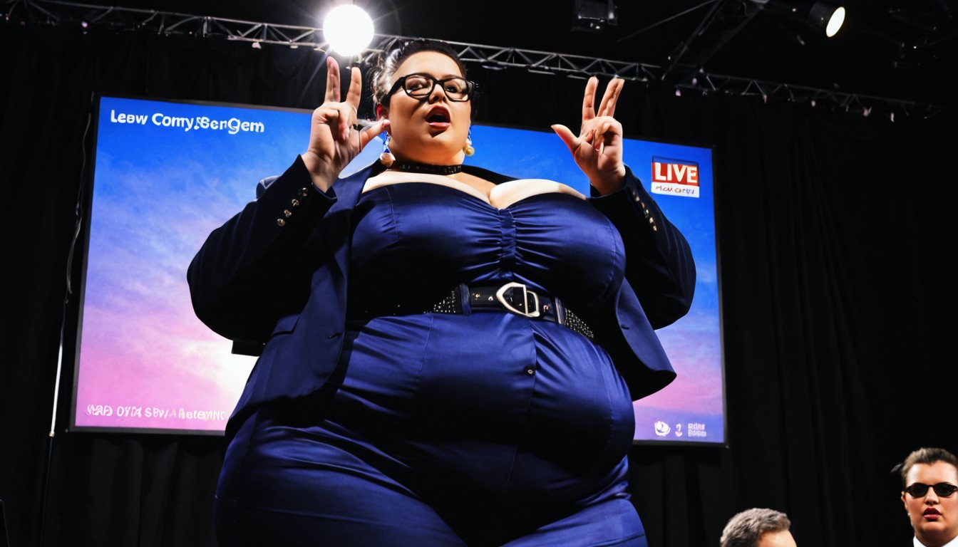 The Surroundings Are Dark, Stand Upright, Long Shot BBW AI Porn