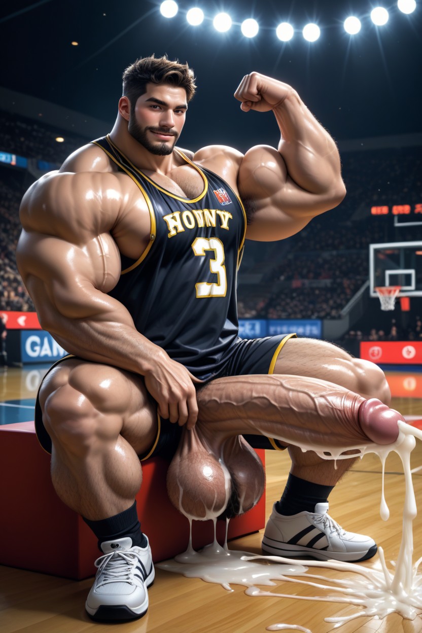 City Park, Thick Gooey Cum, Oiled Skin AI Gay Porn