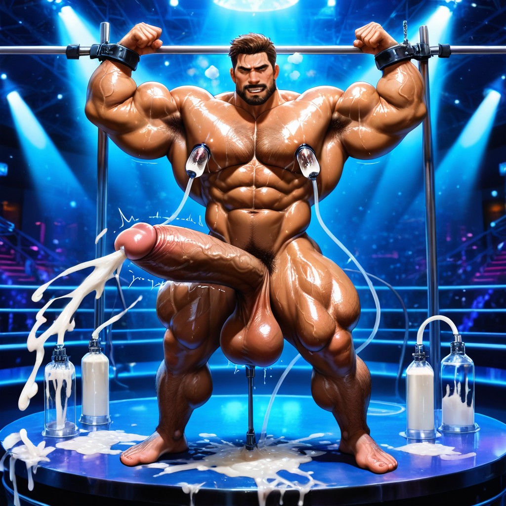 Dimly Lit, Strip Club, Oiled Body AI Gay Porn