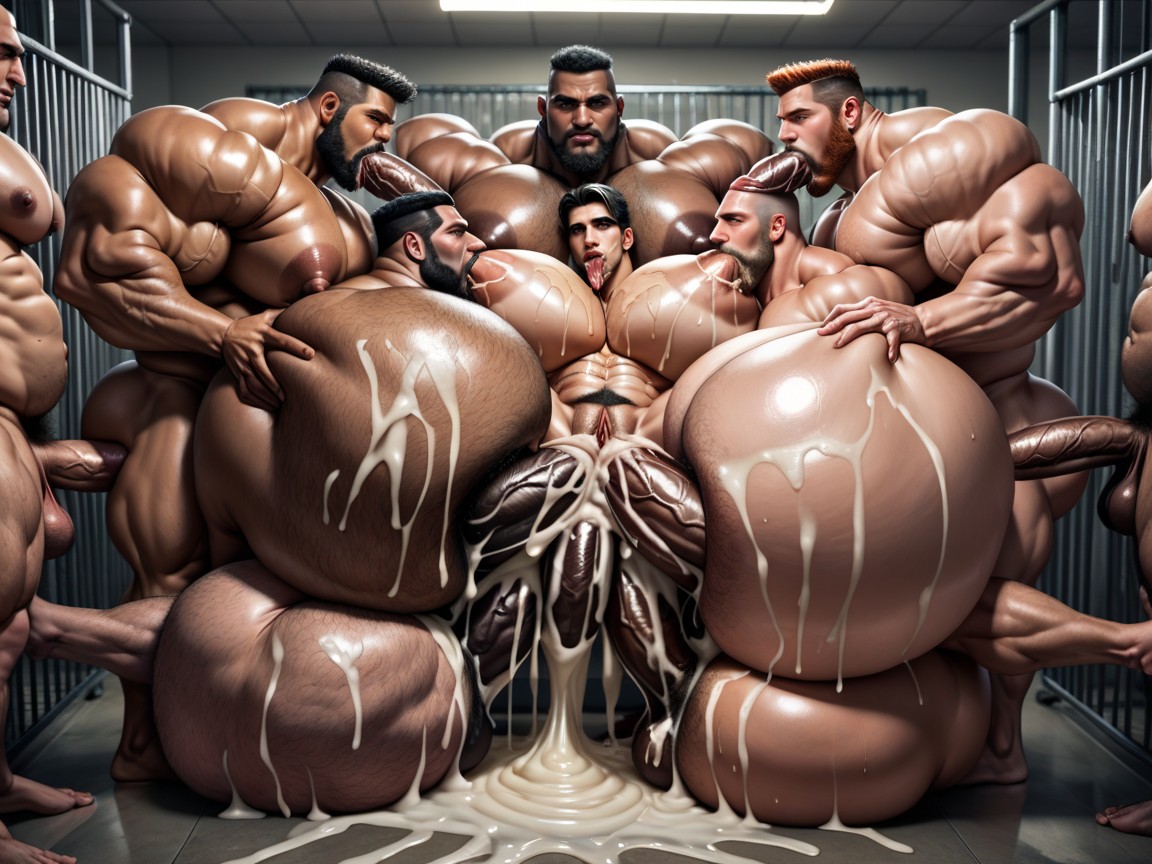 Full Body, Prison, Cum Everywhere On Bodies AI Porn