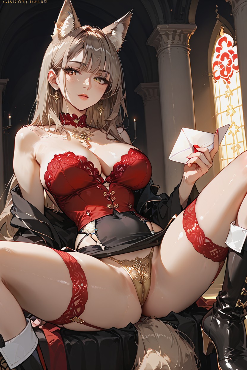 Waist Shot, Gold Jewelry Set, Smilling AI Porn