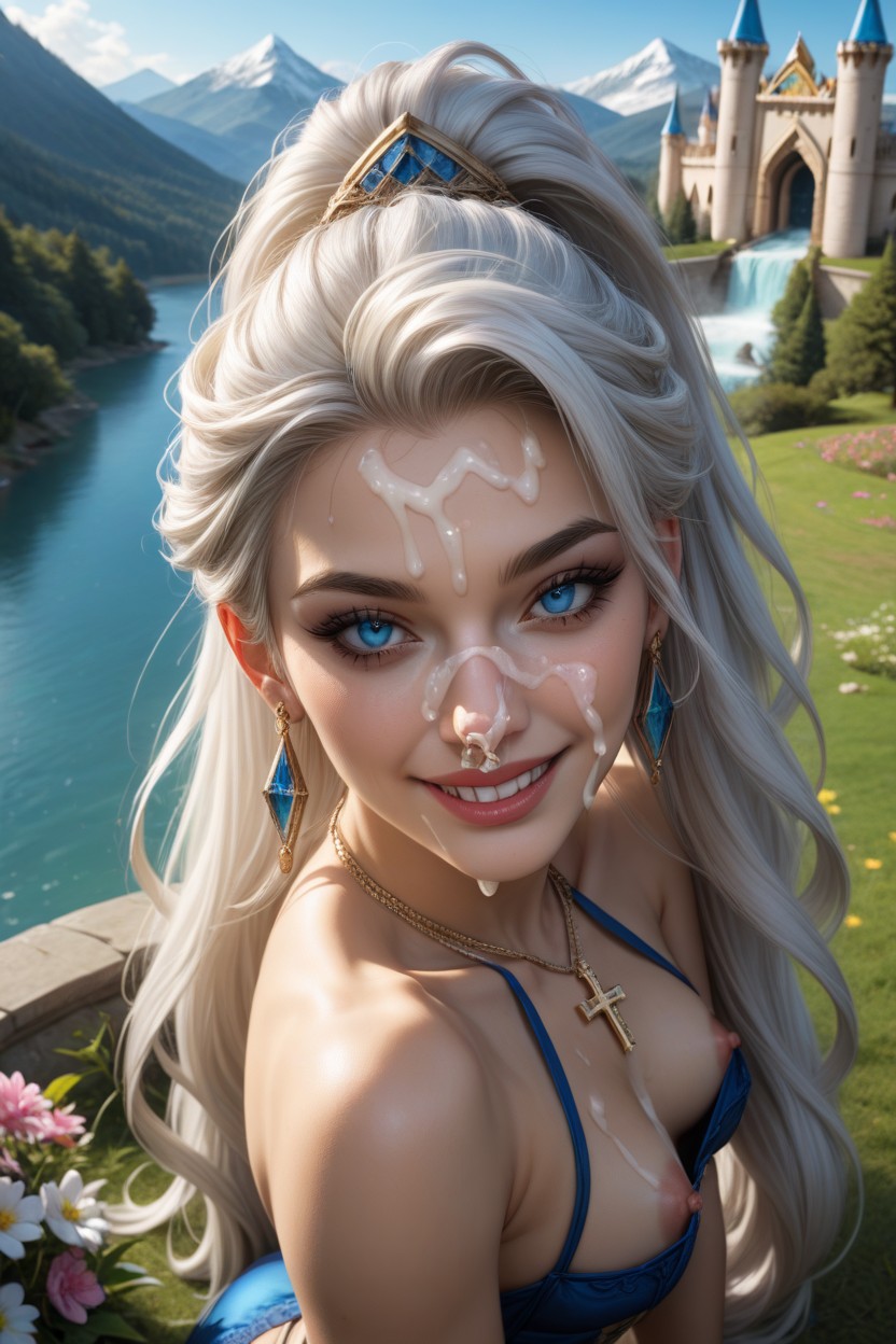 Blue Sky, Cum On Tits, Small Ass AI Porn