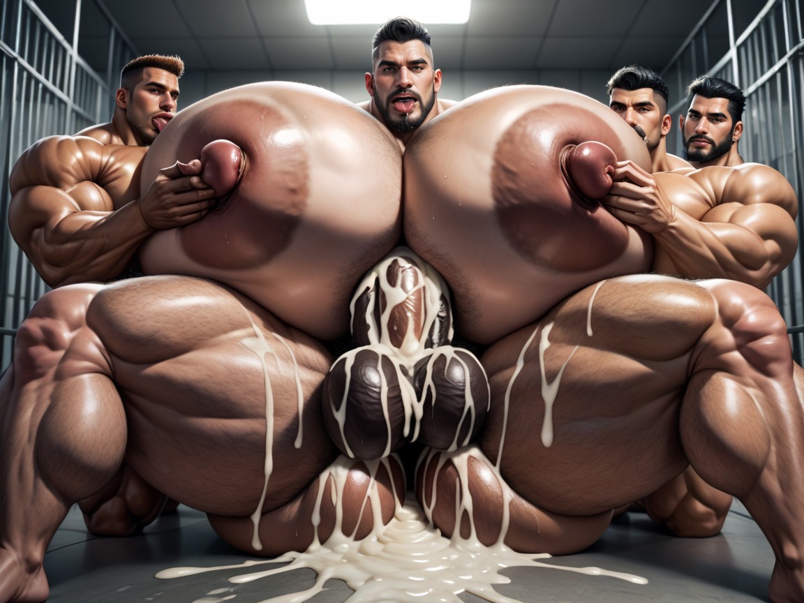 Mouth Agape, Naked, Cum Everywhere On Bodies AI Porn