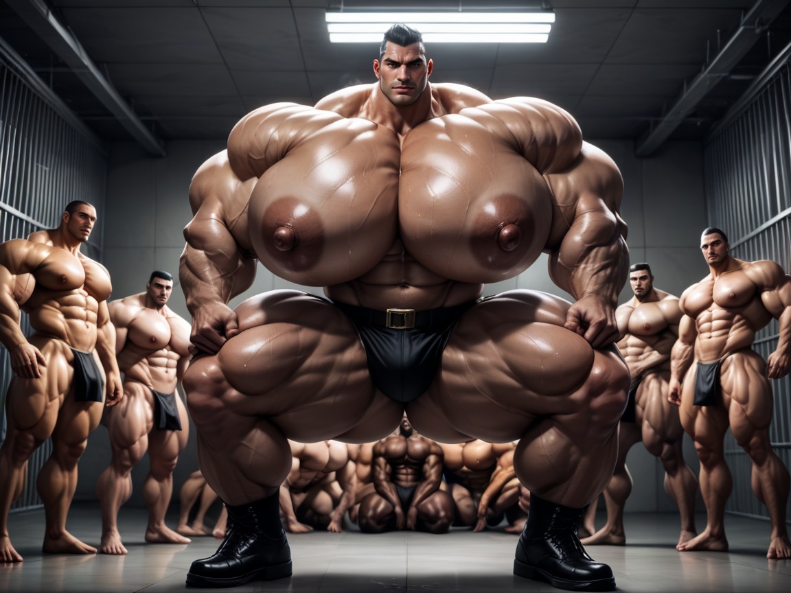 Gang Bang, Bottom Up, Big Pecs AI Porn