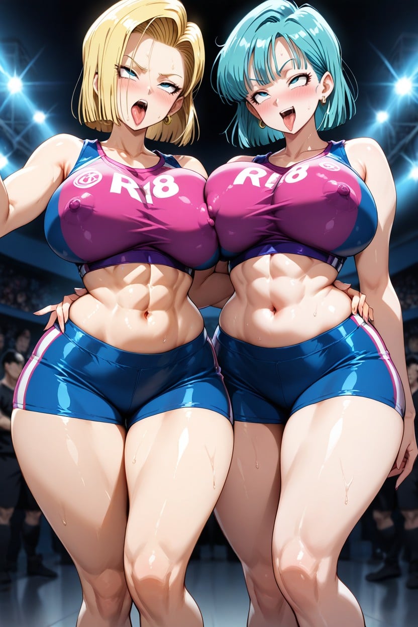 Model, 2 People, Ahegao AI Porn