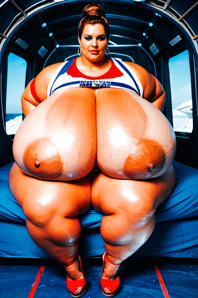 Hair Bun, Hyper Massive Breasts, Hyper Massive Breasts AI Porn