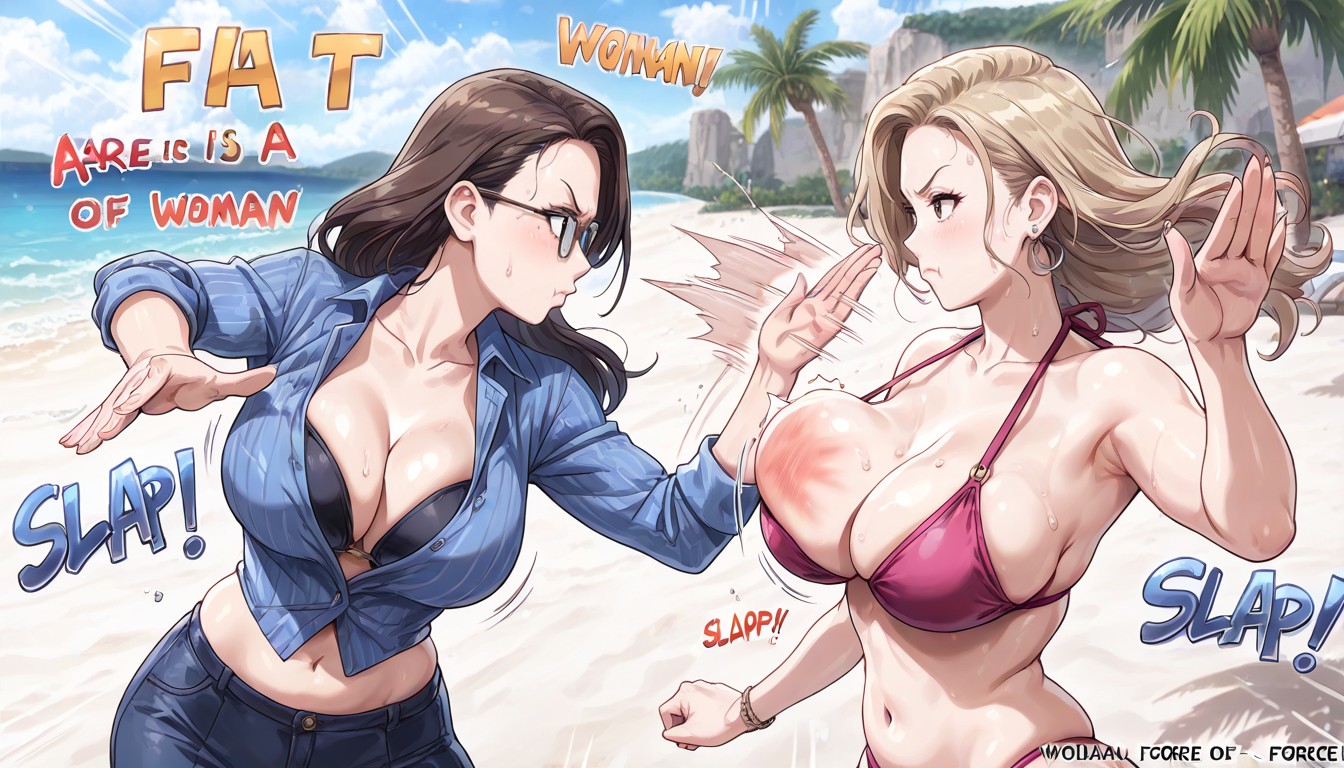 Dynamic, One Woman Uses Her Hand To Slap Breasts Of Other, Sexy Milf Female Teachers AI Gay Porn