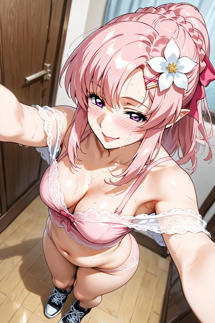 Exposed Belly, Pointy_ears, Mischievous (smiling While Blushing) Hentai AI Porn