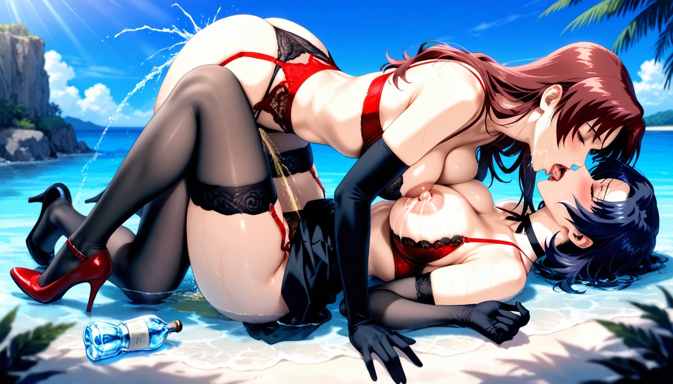 Horny, Beautiful Detailed Eyes, Large Dark Areolas Hentai AI Porn