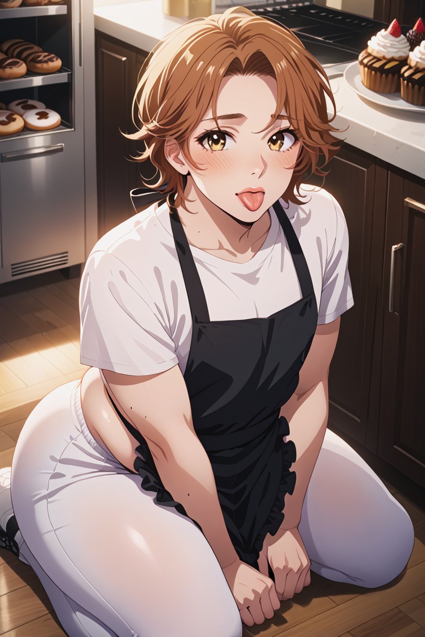 Thick Thighs, Thick Luscious Lips, Kneeling AI Gay Porn