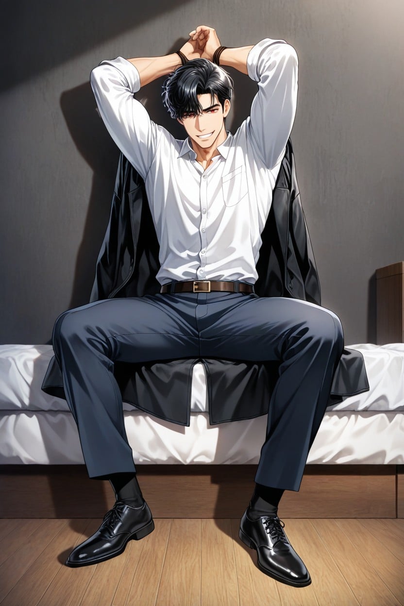 Layered Hair, Slightly Messy Hair, Black Socks One Person AI Gay Porn