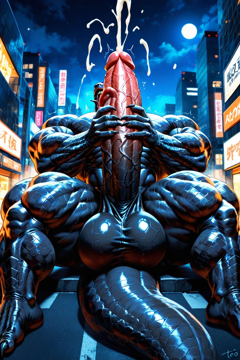 Autofellatio, Extremely Large Ass, Night AI Gay Porn