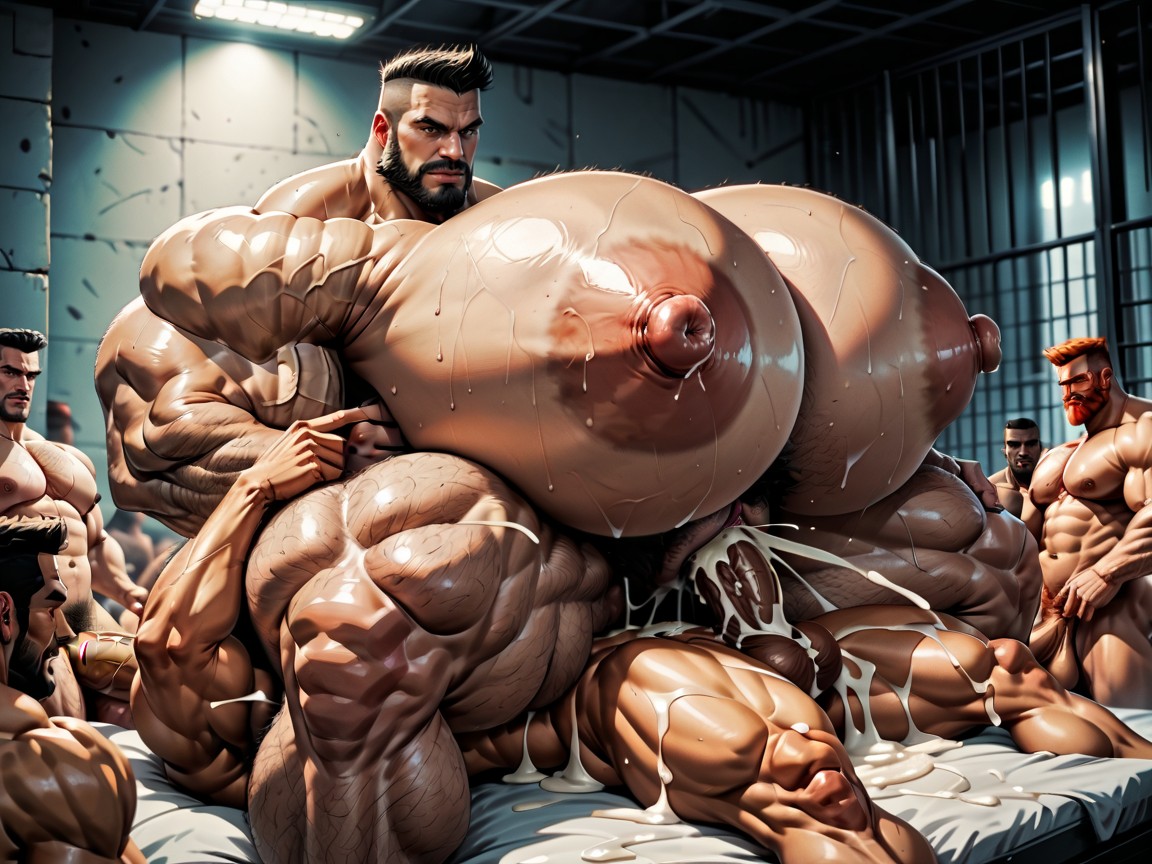 Wide Angle, Thick Bearded, Sideburns AI Porn