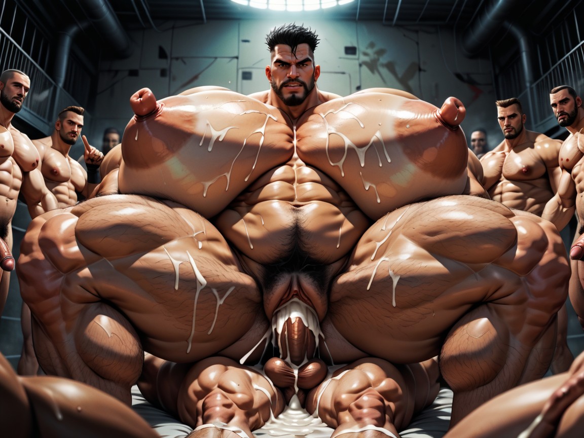 Cunnilingus, Mouth Agape, Huge Hyper Nipples AI Porn