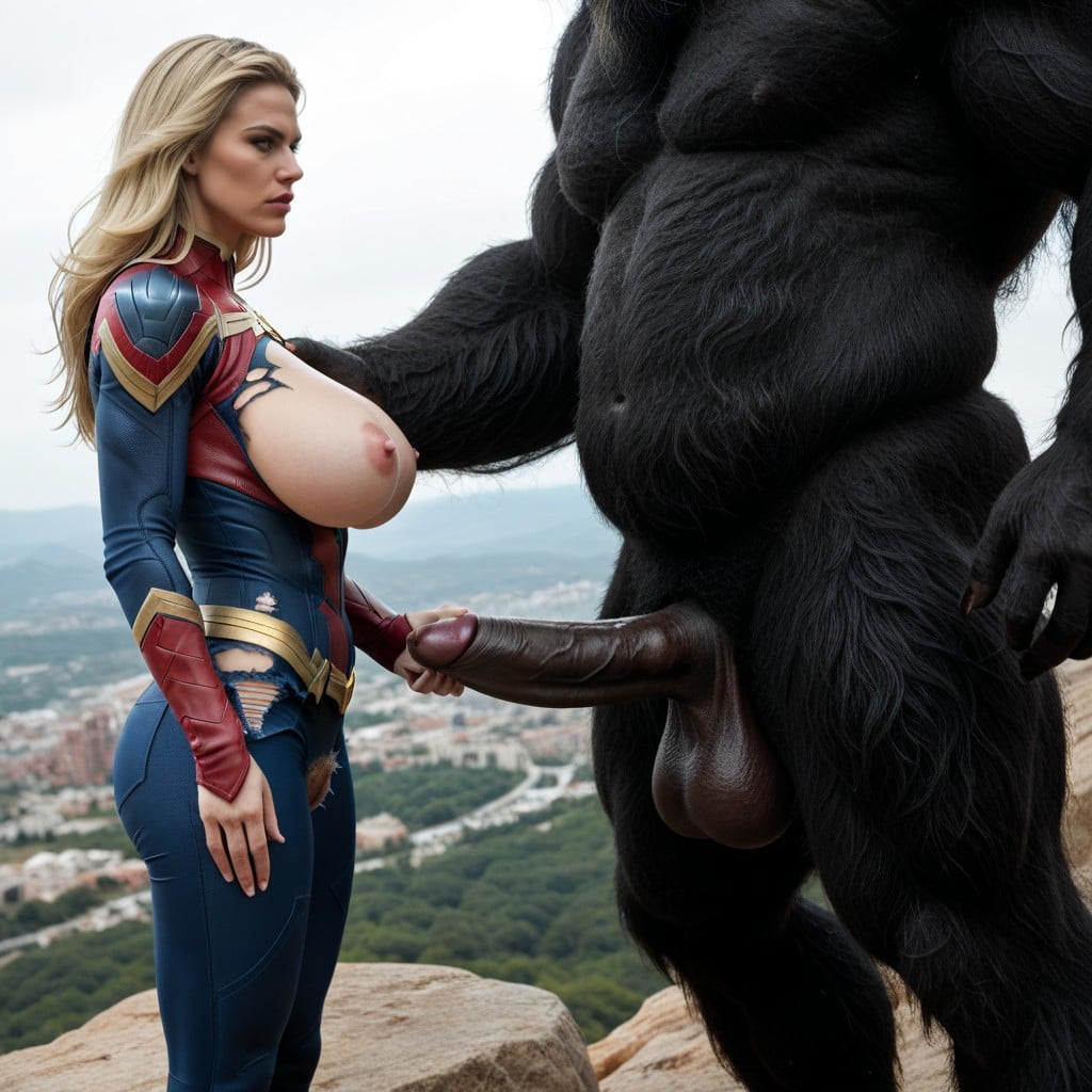 Beast Resembles King Kong, Expression Of Disgust, Side View AI Porn