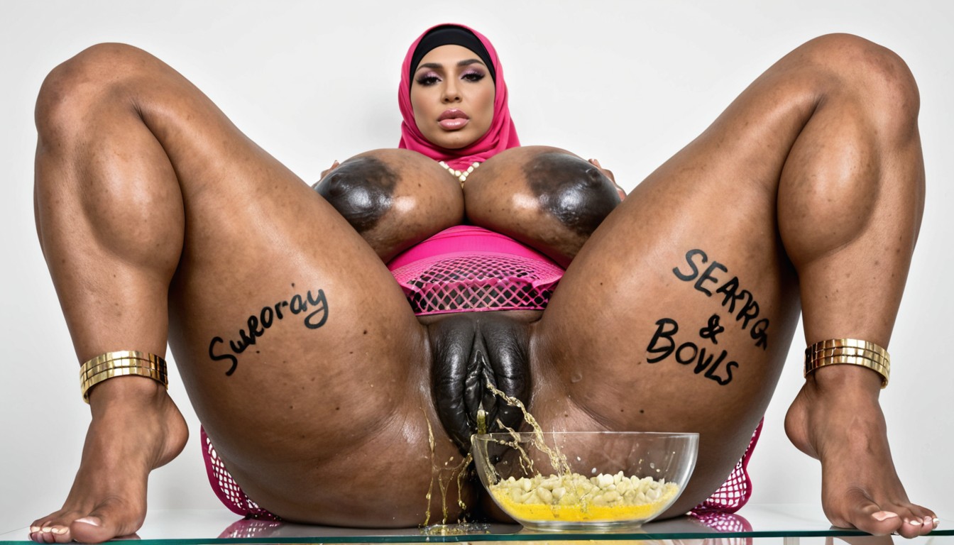 Glass Bowl Full Of Urine, Ssbbw, Bracelets AI Porn
