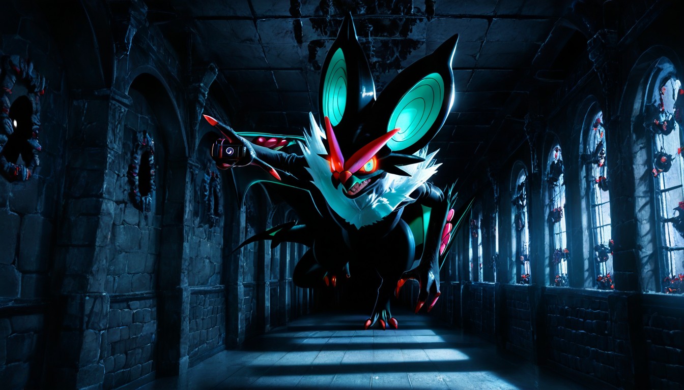 Monster Emerging From Darkness, Noivern Crawling On Corridor Ceiling, 25+ ゲイAIポルノ