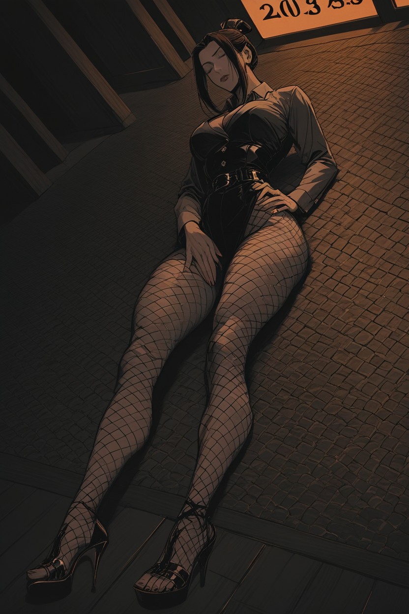 Fishnets, Laying On Her Back, Azula Hentai AI Porn