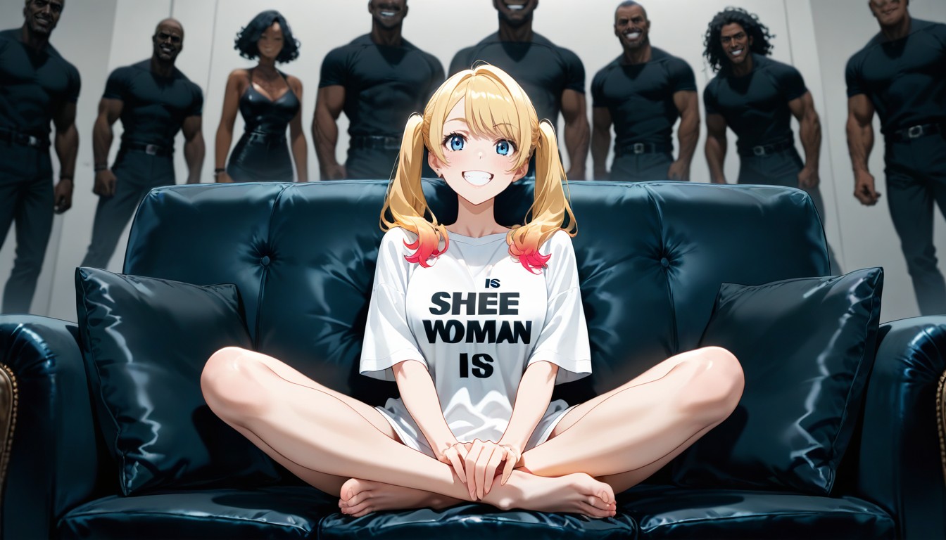 Couch, Woman, Naked Lower Body AI Gay Porn