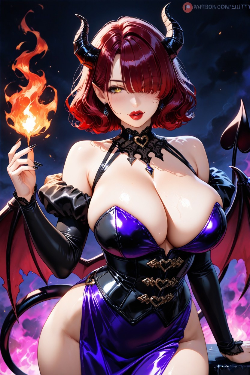 Sensual, Tempting, Glossy Red Lips Hentai IA