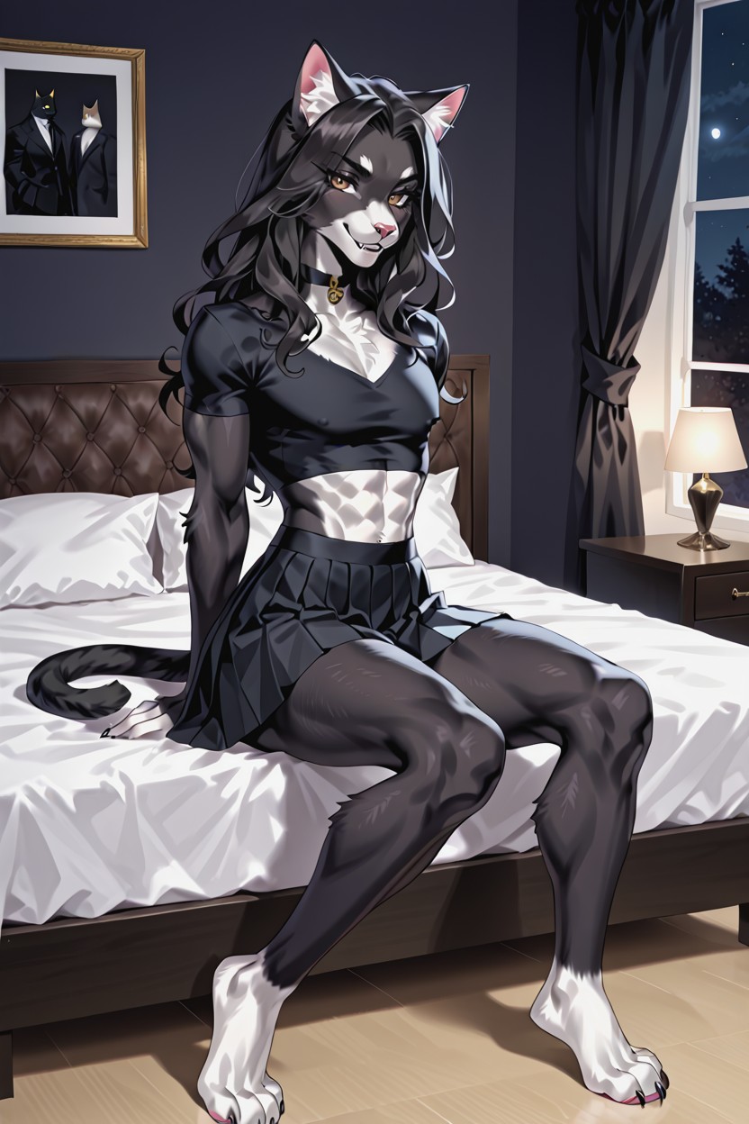 At Night, +, Barefoot Furry AI Porn