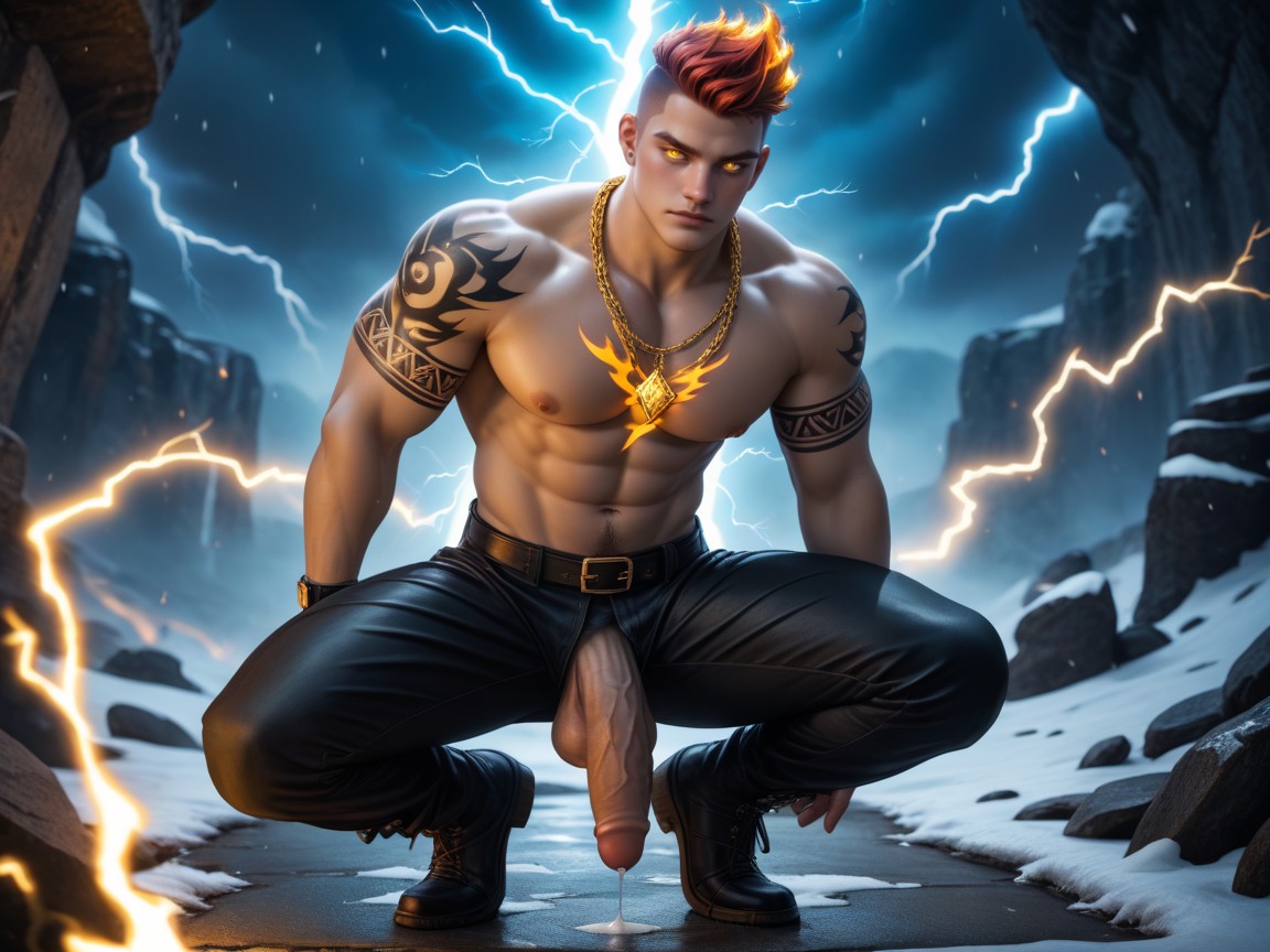 Long Precum, Lightning Tattoos, Tattoos On Arms AI Gay Porn