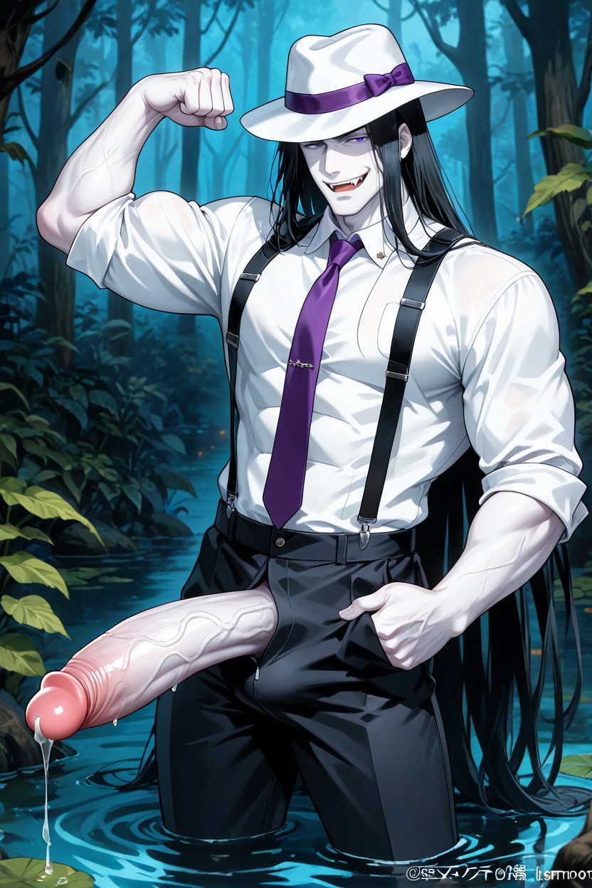 Suspenders, Naked, Fangs AI Gay Porn